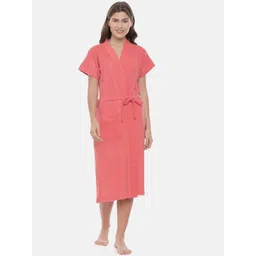 GOLDSTROMS Women Red Solid Bath Robe-picture-11