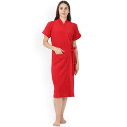 GOLDSTROMS Women Red Solid Bathrobe-picture-15