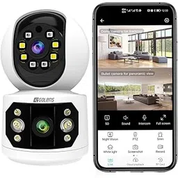 Golens 3MP+3MP Dual Lens WiFi CCTV Camera for Home Indoor | Wireless Security Camera for Home, Pet Camera, Motion Tracking, Color Night Vision, 2-Way Audio | PT Control 360° No Dead Angle (WC07K)-image-9