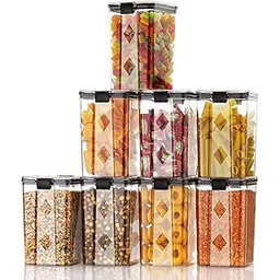 GOLWYN Airtight Containers Kitchen Storage Box, Food Storage Container, Stackable & Transparent Organizer Jars, Masala Dabba Container, Set of 6 (1200ml each)-picture-32