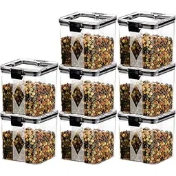 GOLWYN Plastic Kitchen Containers Set, Air Tight Container For Kitchen Storage Set, Kitchen Accessories Items, Kitchen Organizer Items And Storage Containers (Transparent, 700 ML Set Of 8)-picture-20