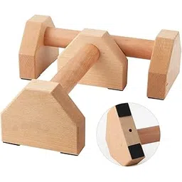 GONCHAK HUB Push Up Stand Wooden with Non-Slip Base for Exercise Home Gym Workout Equipment Men and Women | Wooden Parallettes Handle-picture-10