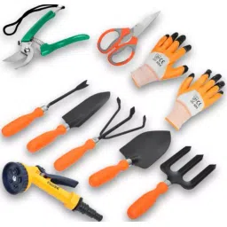 Goniry GOR0009 Gardening Tools Set Cultivator, Hand Rack, Weeder, Trowel, Pruner (Set of 9 Pcs)-picture-30