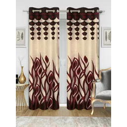 Good Homes by Home Candy Beige & Maroon Set of 2 Door Curtains-picture-32