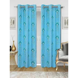 Good Homes by Home Candy Blue Set of 2 Long Door Curtains-picture-23