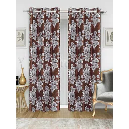 Good Homes by Home Candy Brown & White Set of 2 Door Curtains-picture-13