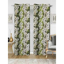 Good Homes by Home Candy Green & White Set of 2 Door Curtains-picture-29