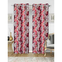 Good Homes by Home Candy Maroon & Pink Set of 2 Door Curtains-picture-34