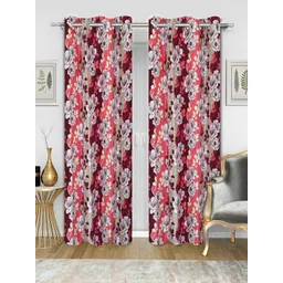 Good Homes by Home Candy Maroon Set of 2 Long Door Curtains-picture-43