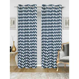 Good Homes by Home Candy Set of 2 Blue & White Long Door Curtains-picture-17