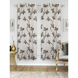 Good Homes by Home Candy White & Grey Set of 2 Window Curtains-picture-23