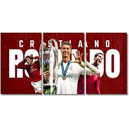 Good Hope Cristiano Ronaldo footballer Split Posters (12*18) Set of 3 Wall Art for Desk Home Office wall decoration home bedroom living room hall Gift Wall Paintings Sticker wallpaper Hostel Boys Girls.-picture-17