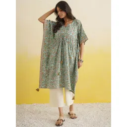GOODHAND Women Floral Printed Cotton Kaftan Dress-picture-24