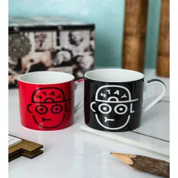 Elementary Bone China Tea Cup (Set of 2) by Goodhomes-picture-14