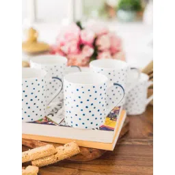 Goodhomes Blue & White Bone China Tea Cups (220 ml) - Set of 6-picture-16