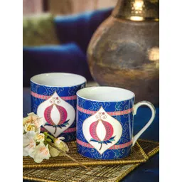 GOODHOMES Blue & White Floral Printed Bone China Glossy Mugs Set of Cups and Mugs-picture-21