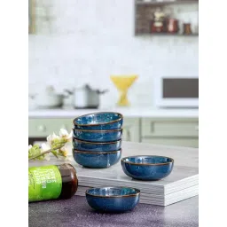 Goodhomes Blue Stoneware Chatni Bowls (0.05 L) - Set of 6-picture-31