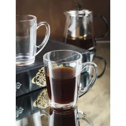 GOODHOMES Set Of 12 Transparent Solid Fresco Glass Tea Coffee Mugs-picture-26