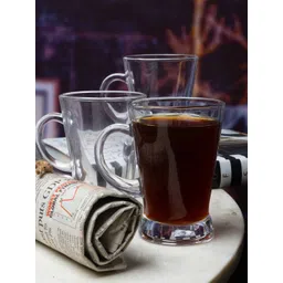 GOODHOMES Set of 6 Transparent Solid Glass Glossy Coffee Mugs-picture-22