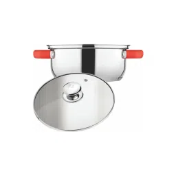 Goodhomes Silver Steel Shallow Casserole with Glass Lid - Set of 2-picture-27