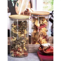 Goodhomes Transparent Glass Large Jar with Lid - Set of 2-picture-43