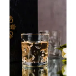 Goodhomes Transparent Glass Pearl Embossed Whisky Glasses (250 ml) - Set of 6-picture-42