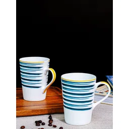 GOODHOMES White & Blue 2 Pieces Printed Glossy Mugs 360ml-picture-18