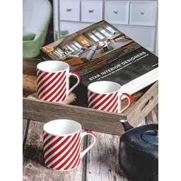 GOODHOMES White & Red Printed Bone China Glossy Mugs Set of Cups and Mugs-picture-20
