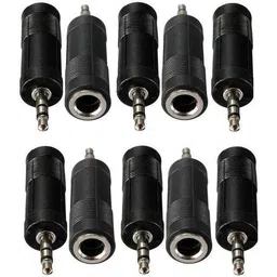 goodsbazaar Microphone 6.35mm Female to 3.5mm Male Audio Connector Adapter Reducer Converter Straight XLR Patch Cable image 1