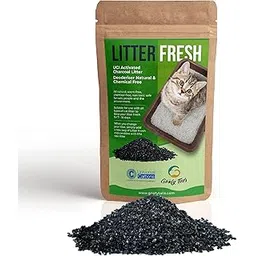 Goofy Tails Cat Litter Activated Charcoal Deodorizer 200g|Cat Litter Accessories for Odour Free Cat Litter Box| Cat Box Odour Eliminator| Ideal Topper for Cat Litter Sand| Cat Litter Box Deodorizer-picture-12