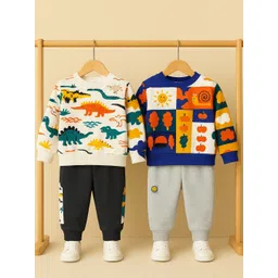 Googo Gaaga Boys Pack Of 2 Printed Pure Cotton Sweatshirts With Joggers-picture-11
