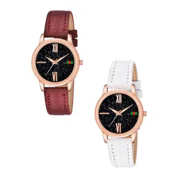 Gopal Shopcart Unisex Pack Of 2 Analogue Watch C25RG Roman MRO WH L-picture-13