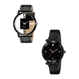 Gopal Shopcart Unisex Pack Of 2 Analogue Watch GR_1050_6to12_openblack_379_Black_4-picture-15
