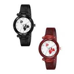 Gopal Shopcart Unisex Pack of 2 Analogue Watch GR_379 Black 315 Black 379 Red Red Dial-picture-25