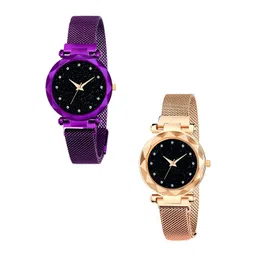 Gopal Shopcart Unisex Pack Of 2 Analogue Watch GR_379_Purple_RoseGold_12_daimouns-picture-23