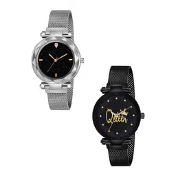 Gopal Shopcart Unisex Pack of 2 Analogue Watch GR_379_Silver_4_Prizam_Queen_Maganet-picture-37