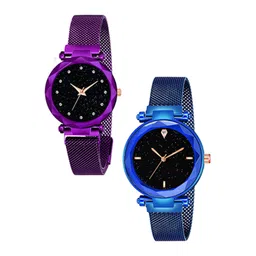 Gopal Shopcart Unisex Pack of 2 Embellished Round Button Regular Analogue Watches-GR_379-picture-24