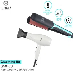 Gorgio Professional Premium Multi-Grooming Kit GMG-36 (HairStraightner +HairDryer Exclusive Combo) image 1