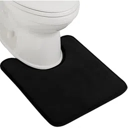 Gorilla Grip Thick Memory Foam Contoured Toilet Bath Rug 22.5x19.5, U Shape, Cushioned, Soft Floor Mats, Absorbent Cozy Bathroom Mat Rugs, Machine Wash and Dry, Plush Bath Room Carpet, Black-picture-19