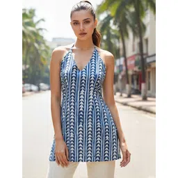 GoSriKi Geometric Printed Halter Neck Top-picture-36