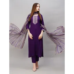 gosriki KALINI Floral Printed Regular Kurta with Trousers & With Dupatta-picture-27