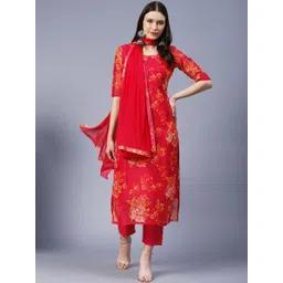 gosriki KALINI Floral Printed Straight Kurta With Trousers & Dupatta-picture-23