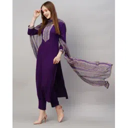 gosriki Women Embroidered Straight Kurta with Pants & Dupatta-picture-36