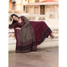 GoSriKi Women Ethnic Motifs Printed Panelled Kurta with Palazzos & With Dupatta-image-27