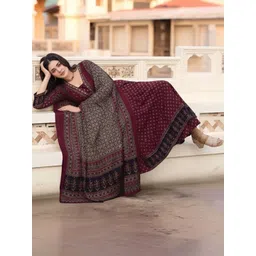 GoSriKi Women Ethnic Motifs Printed Panelled Kurta with Palazzos & With Dupatta-image-33