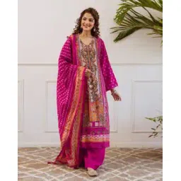 gosriki Women Floral Print Straight Kurta Suit Set-picture-13