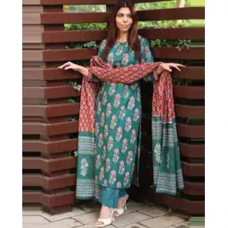 gosriki Women Floral Print Straight Kurta Suit Set-picture-37