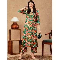 GoSriKi Women Floral Printed Regular Kurta with Palazzos-picture-38
