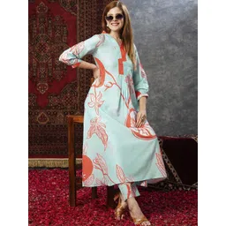 GoSriKi Women Printed Regular Kurta with Trousers-image-8