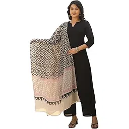 gosriki Women's Rayon Blend Straight Solid Kurta with Pant & Dupatta-picture-13